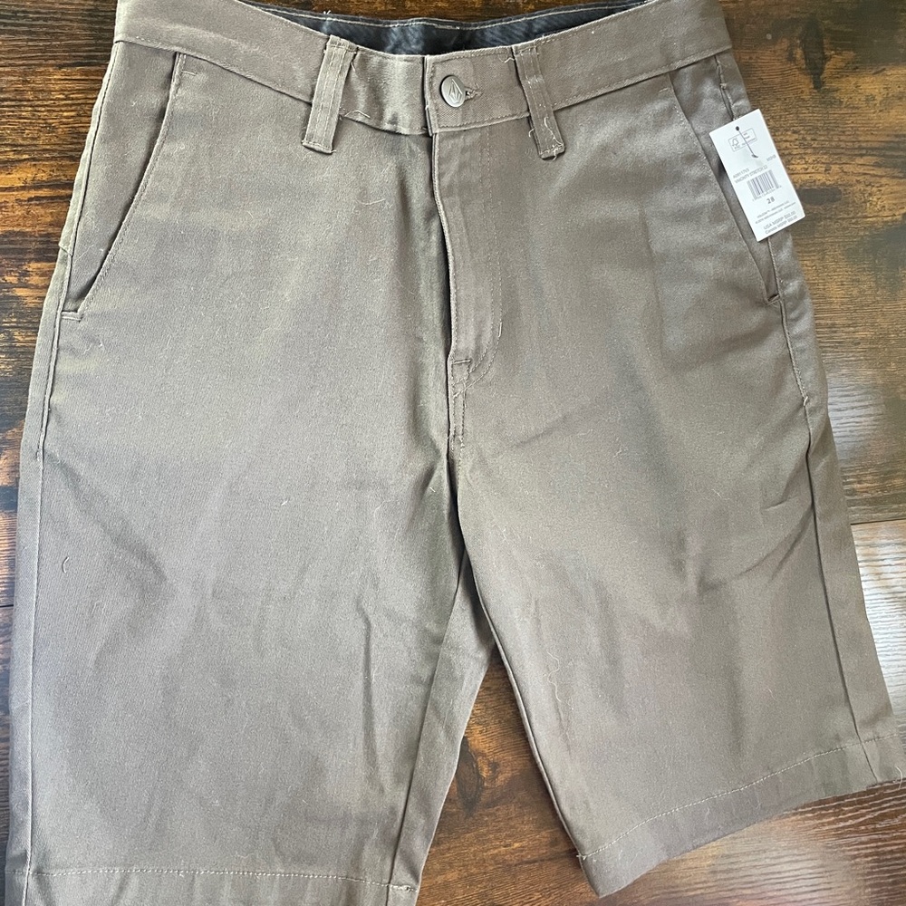 Volcom Men's Tan Flat Front Shorts
